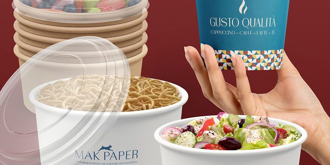 makpaper, paper bowls for salad and ice cream