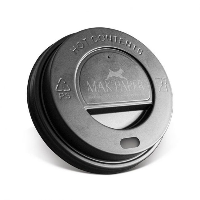 sip lid for paper cup 72mm (for 7 oz ) ps black