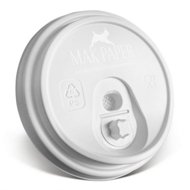 mak paper tear-off sip lid for paper cup 90 mm (for 12-14-16 oz) ps white