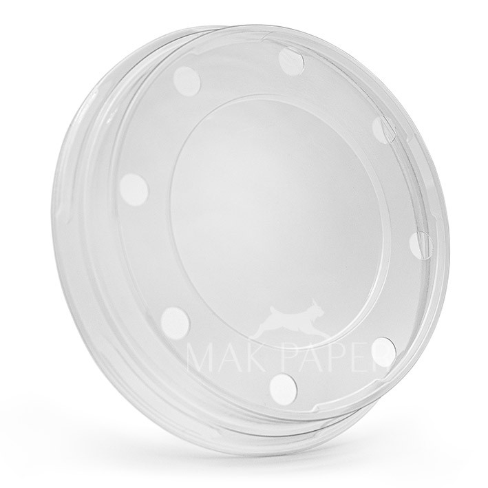mak paper cold lids half dome with multi hole Ø117mm pet transparent mak paper cold lids half dome with multi hole Ø117mm pet transparent